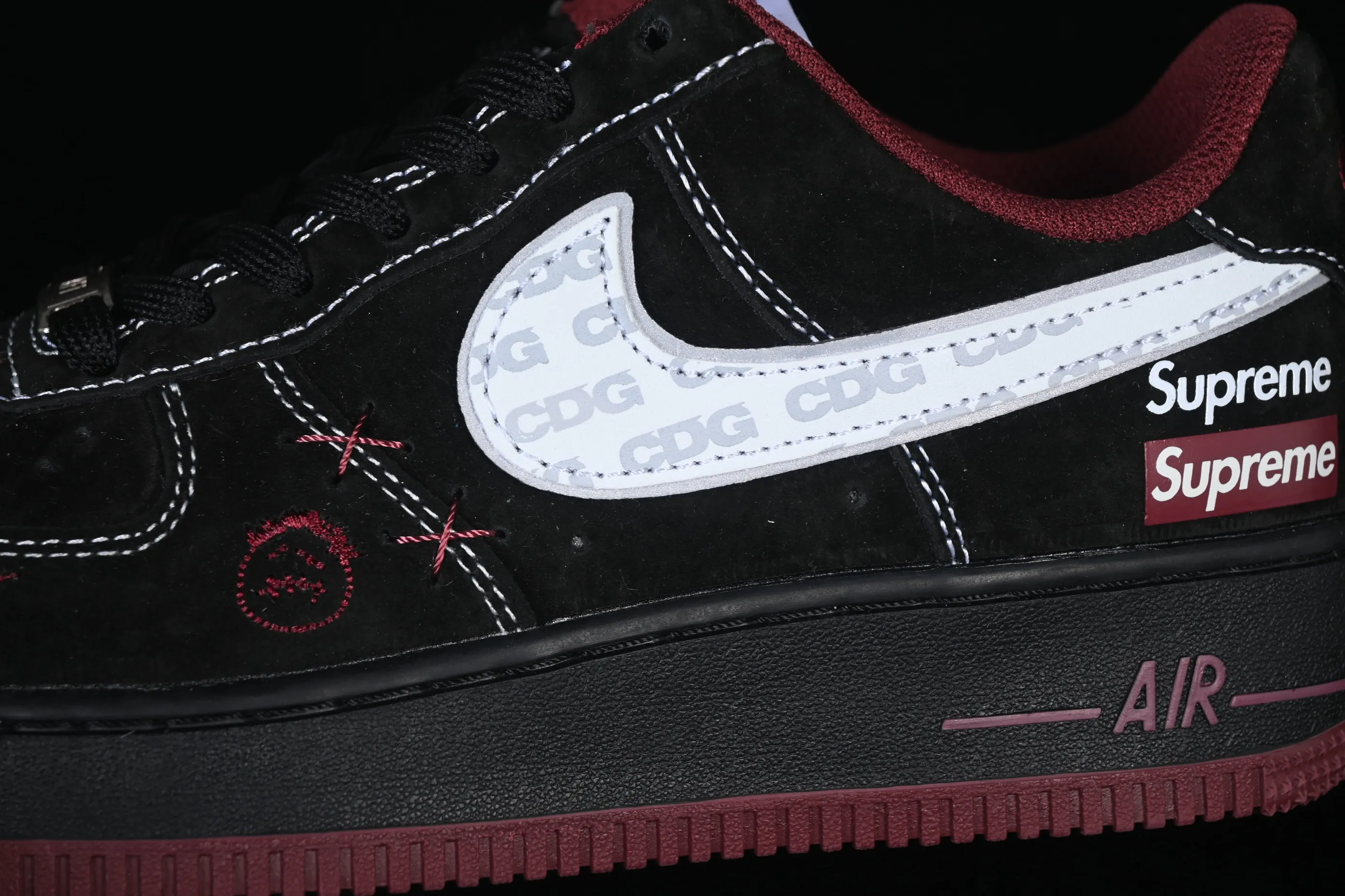 All categories Nk Air Force 1 Air Force series Nk Air Force 1 Low Air Force low top Nike Air Force 1'07 Low Supreme joint black and red grimace Air Force 1 low top casual sneakers XZ6188-117